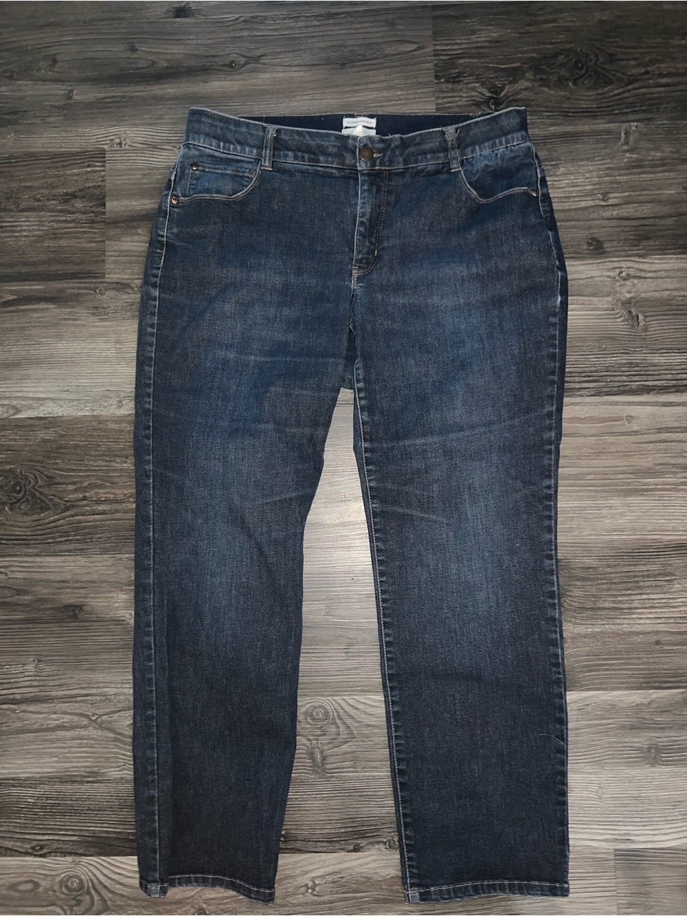 Westbound High Rise Relaxed Straight-Leg Dark Blue Jeans 14WS